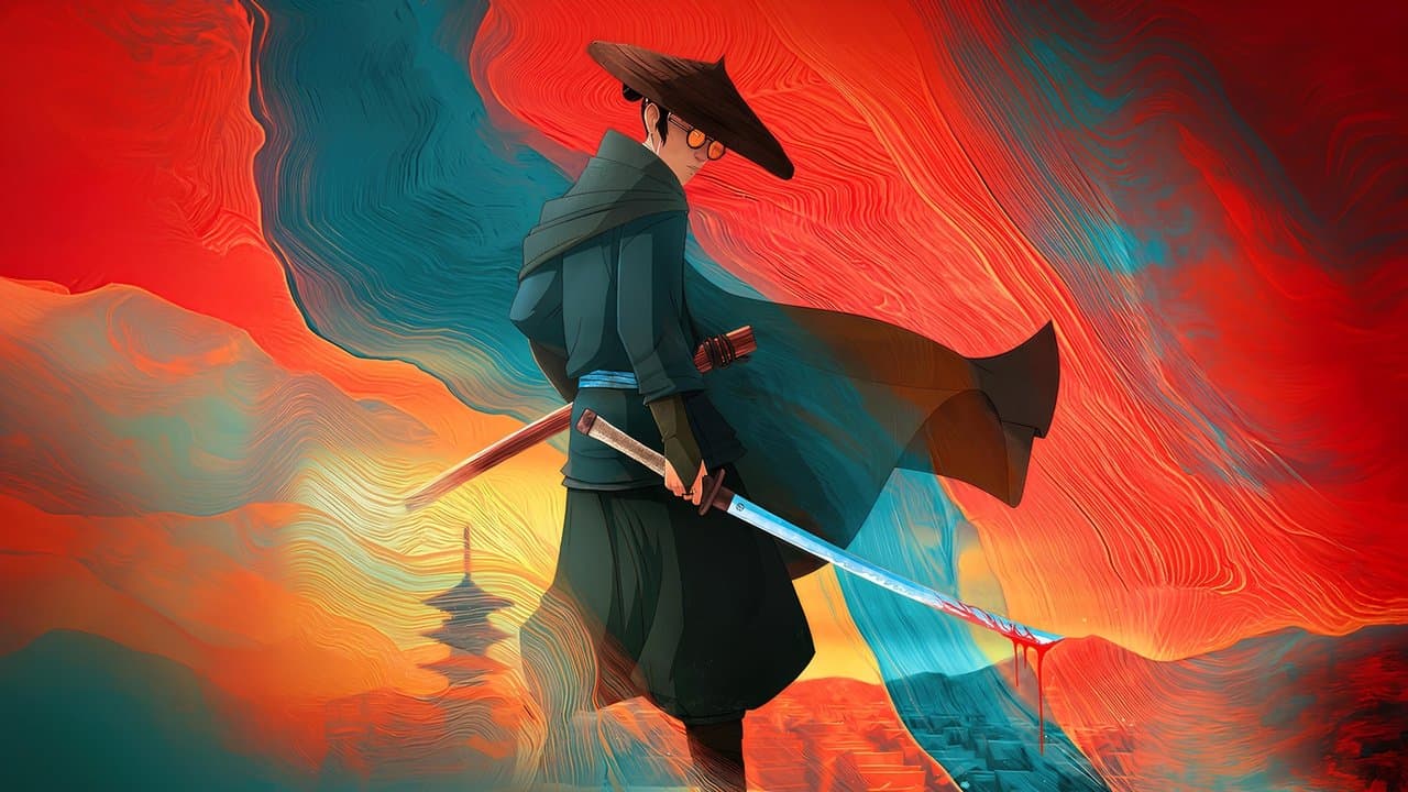 Backdrop de Samurai de Olhos Azuis